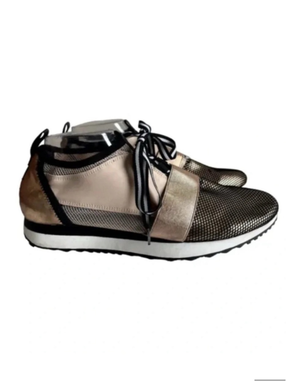 Steve Madden Rose Gold Black Two Tome Kaison Size 8 Fashion Sneakers Pink Mesh‎